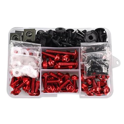 LOMGYHFD Motorrad Schrauben Kit Kompatibel Mit Ducati Für Monster 796 797 821 Für M1100S M600 M620 M750 Motorrad-Karosserieschrauben Befestigungsscheiben(Red) von LOMGYHFD