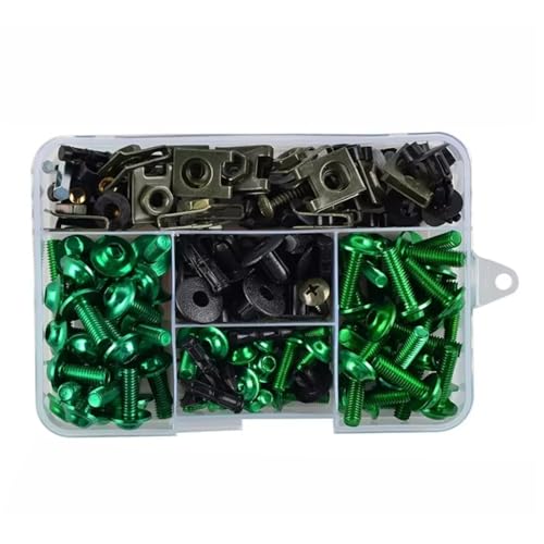 LOMGYHFD Motorrad Schrauben Kit Kompatibel Mit Suzuki Für Gsxr600 Gsxr750 Gsxr1000 Gsxr1250S Motorradverkleidung Schrauben Schrauben Kit Mutter Clips Motorrad Mechanische Teile(Green) von LOMGYHFD