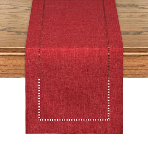 LOMOHOO Tischläufer Rot 30x180cm Modern Weihnachten Tischläufers Leinen Tischdecke Boho Table Runner Abwaschbar mit Hohlsaumdesign für Geburtstag Party Valentinstag Hochzeit Babyparty Dekor LOMOHOO Tischläufer Rot 30x180cm Modern Weihnachten Tischläufers Leinen Tischdecke Boho Table Runner Abwaschbar mit Hohlsaumdesign für Geburtstag Party Valentinstag Hochzeit Babyparty Dekor von LOMOHOO