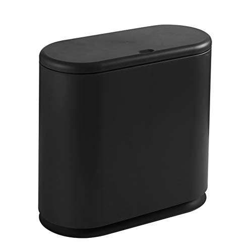 NILICAN 10 Liter / 2.64 Gallon Creative Cover Type Pop Cover Abfallkorb Kunststoff mit Deckel Bad Küche Schlafzimmer Büro Oval Spaltmülleimer Schwarz NILICAN 10 Liter / 2.64 Gallon Creative Cover Type Pop Cover Abfallkorb Kunststoff mit Deckel Bad Küche Schlafzimmer Büro Oval Spaltmülleimer Schwarz von LOMONI