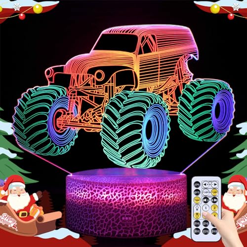 LOMUG 3D SUV Illusion Lampe LED Nachtlicht,3d Illusionslampe 3 Farben Auto Changing Touch und Fernbedienung Geburtstagsgeschenk Weihnachtsgeschenke für Kinder Junge Mädchen von LOMUG