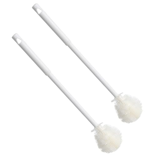 LOMUG Ellenbogen Becherreinigungsbürste mit Langem Griff,Multifunktionale Flaschenbürsten,Reinigungsbürste für Trinkflaschen Glasflasche, Babyflaschen,Tragbare Entsafter Reinigungsbürste (4 in 1 Weiß) von LOMUG