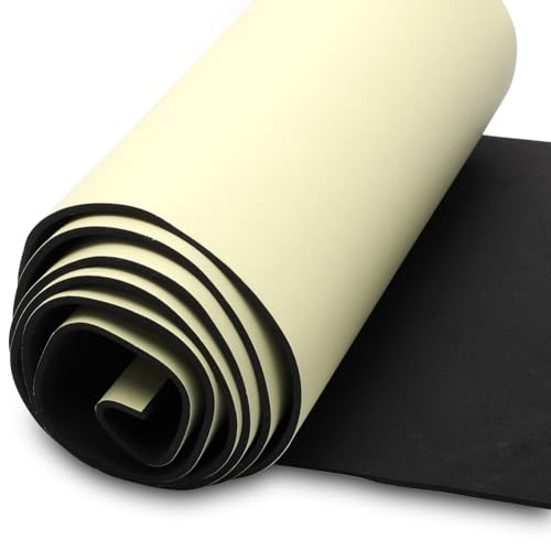 LOMUG Schaumstoff Selbstklebend 300mm x 6mm x 2m Selbstklebende Schaumstoffrolle, Zellkautschuk Selbstklebend Multifunktionale Neopren Schaumstoffplatte einfach zu schneidende DIY-Zellkautschuk Platte von LOMUG