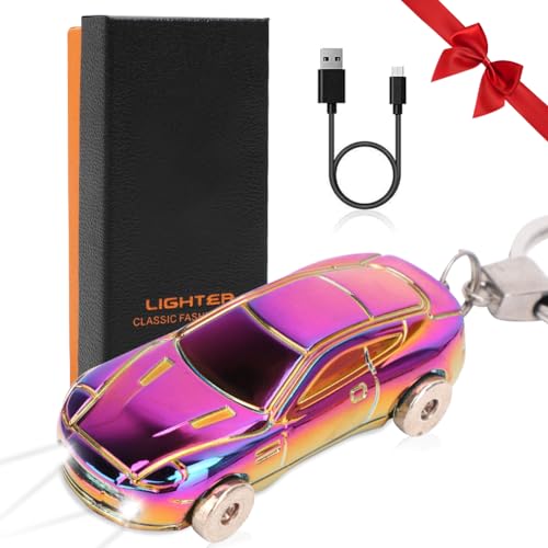 LOMUG Geschenke für Männer Ihn Papa Feuerzeug Elektrisch,USB Elektronische Feuerzeug Lichtbogen Feuerzeug USB Aufladbar mit Taschenlampe Licht Winddicht Plasma Feuerzeug Geburtstagsgeschenk für Männer von LOMUG