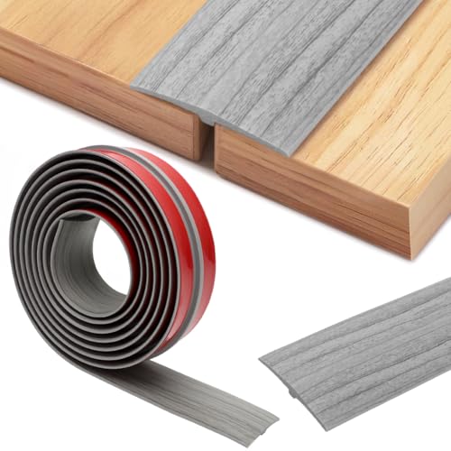 Übergangsprofil Selbstklebend, 5cmx3m Selbstklebender PVC Übergangsstreifen T Profil Übergangsleiste Selbstklebend Türschwellen Leiste Spaltabdeckung Trennleiste für Türschwellen Verbindungsböden von LOMUG