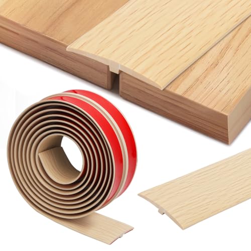 Übergangsprofil Selbstklebend, 5cmx3m T Profil Übergangsleiste Selbstklebender Übergangsschiene Türschwellen Leiste PVC Flache Spaltabdeckung für Türschwellen Verbindungsböden von Laminatdielenfliesen von LOMUG