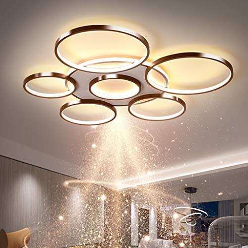 LED 106W Deckenleuchte Wohnzimmerlampe Dimmbar Deckenlampe Mit Fernbedienung Modern Deckenbeleuchtung Schlafzimmer Acryl Lampenschirm Aluminium Design Esszimmerlampe Büro Küche Braun Deckenlicht… von LONCHAN