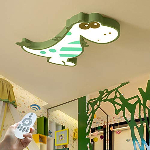 LED Dinosaurier Deckenleuchte Junge Schlafzimmer Deckenlampe Moderne Innendekoration Kronleuchter Kindergarten Leuchten Dimmbare Deckenlicht Kreative Wohnzimmer Schlafzimmer Kinderzimm,48cm/green… von LONCHAN