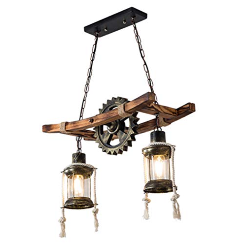 Retro Pendellampe Industrielle Loft Bar Hängeleuchte Kreativ Wohnzimmer Holz Metall Schmiedeeisen Gear Pendelleuchte E27*2 Höhenverstellbar Industrial Hängelampe Für Esszimmer Kronleuchter Küche Café Retro Pendellampe Industrielle Loft Bar Hängeleuchte Kreativ Wohnzimmer Holz Metall Schmiedeeisen Gear Pendelleuchte E27*2 Höhenverstellbar Industrial Hängelampe Für Esszimmer Kronleuchter Küche Café von LONCHAN