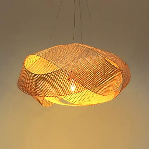 Vintage Pendelleuchte Handgemachte Gewebt Natürliche Bambus Hängelampe Nostalgische E27 Höhenverstellbare Hängeleuchte Restaurant Schlafzimmer Pendellampe Wohnzimmer Esszimmer Cafe Kronleuchter von LONCHAN