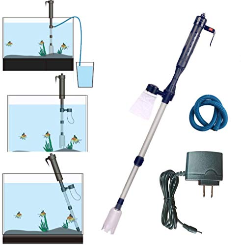 LONDAFISH Automatische elektrische Batterie Aquarium Kiesreiniger Kit Filter Vakuum Siphon betrieben Frischsandwaschanlage mit Adapterated Fresh Sand Washer with Adapter von LONDAFISH