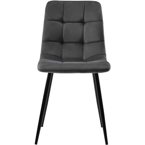 LONELYO Esszimmerstuhl 4-teiliges Set, Esszimmerstuhl, rutschfest, Body Curve Design, geeignet für Esszimmer und Wohnzimmer (Grauer Samt) von LONELYO