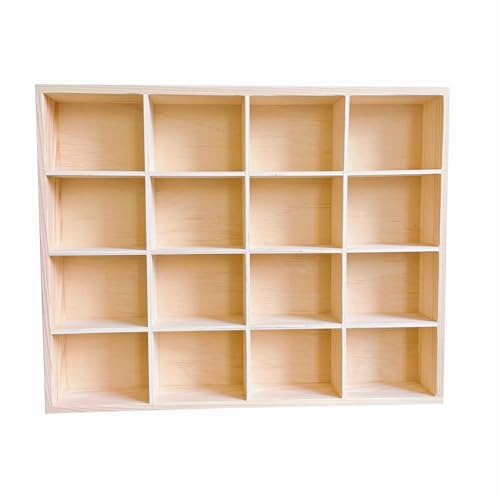 LONG TAO 1 x 34,9 x 27,7 x 5,1 cm Holz-Trennwand, Präsentationstablett, Displayhalter, Tischbox mit 16 Fächern für Zuhause, Handwerk, Büro, Küche von LONG TAO