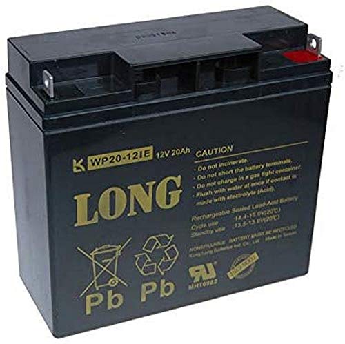 LONG Blei-Säure Akku 12V 20Ah F3 DeepCycle (WP20-12IE) PBLO-12V020-F3AD Schwarz von LONG