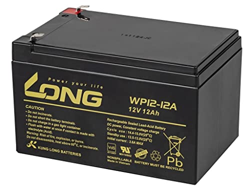 Long WP12-12A/F1 WP12-12A/F1 Batteria al Piombo 12 V 12 Ah Piombo-AGM (L x A x P) 151 x 98 x 98 mm Spina piatta 4,8 mm von LONG