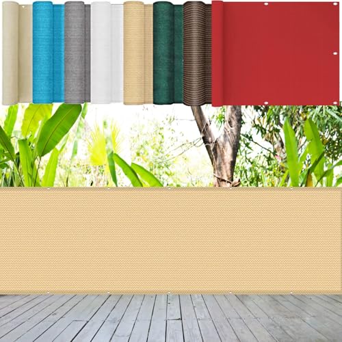 Balkon Blickdicht Sichtschutz 80 x 550 cm Blickdicht, Windschutz Sonnenschutz, in Div. Größen & Farben Balkon Sichtschutz, für Balkongeländer Terrasse, Sandgelb Balkon Blickdicht Sichtschutz 80 x 550 cm Blickdicht, Windschutz Sonnenschutz, in Div. Größen & Farben Balkon Sichtschutz, für Balkongeländer Terrasse, Sandgelb von LONGCAO