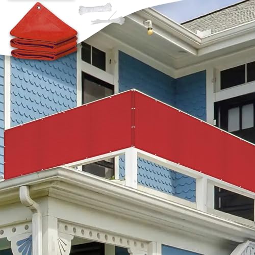 Balkon Sichtschutz Ohne Bohren 85 x 700 cm Blickdicht, Windschutz Sonnenschutz, in Div. Größen & Farben Balkon Sichtschutz/Balkonbespannung für Balkongeländer Terrasse, Rot Balkon Sichtschutz Ohne Bohren 85 x 700 cm Blickdicht, Windschutz Sonnenschutz, in Div. Größen & Farben Balkon Sichtschutz/Balkonbespannung für Balkongeländer Terrasse, Rot von LONGCAO