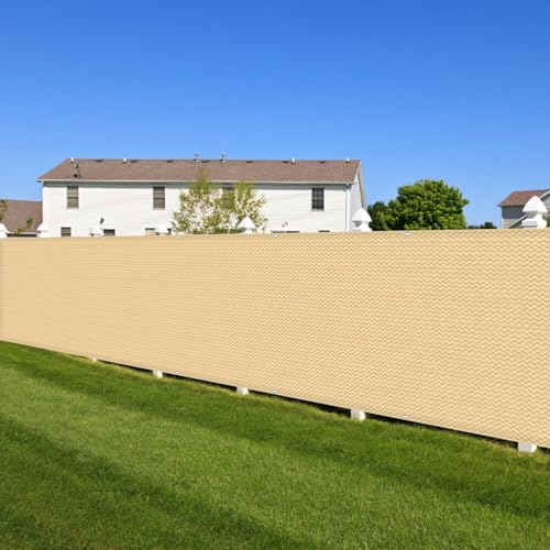 Balkon Sichtschutz Wetterfest 110 x 640 cm Blickdicht, Windschutz Sonnenschutz, in Div. Größen & Farben Balkon Sichtschutz Balkonverkleidung für Balkongeländer Terrasse, Sandgelb von LONGCAO