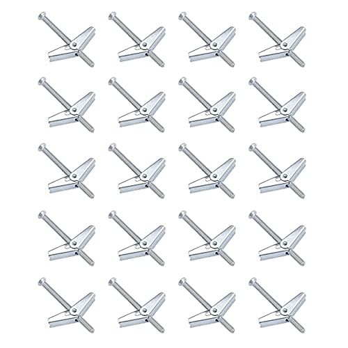 LONGHAO 20pcs,Selbstbohrender GipskartondüBel,KippdüBel FederklappdüBel,Trockenbau Schrauben Set,KippdüBel Mit Haken,Knebelschraube Und FlüGelmutter,M4 Expansionsschrauben,FüR Deckenmontage von LONGHAO