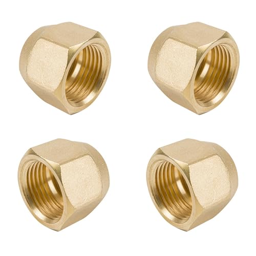 LONGHAO 4 pcs Split Bördelüberwurfmutter,Bördelkappe aus Messing,Messing Bördelmuttern Klimaanlage Teile Anschlüsse,3/8 Zoll für Kältemittelleitung Klimaanlagen,Adapter für HLK-Klimaanlagen (2”1/4) LONGHAO 4 pcs Split Bördelüberwurfmutter,Bördelkappe aus Messing,Messing Bördelmuttern Klimaanlage Teile Anschlüsse,3/8 Zoll für Kältemittelleitung Klimaanlagen,Adapter für HLK-Klimaanlagen (2”1/4) von LONGHAO