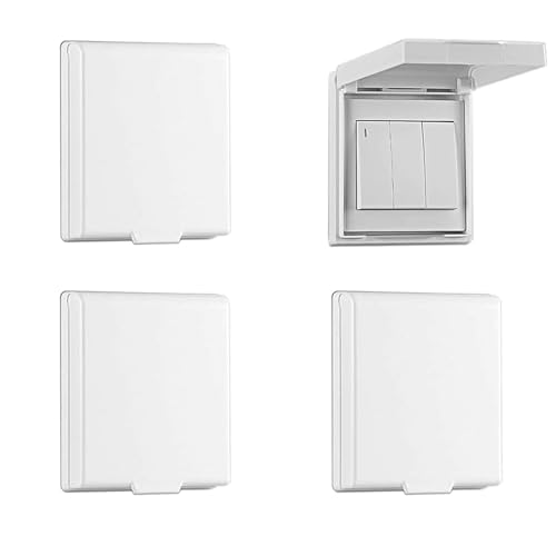 LONGHAO 4pcs Typ 86 Steckdosen Aussen Regenschutz Wasserdicht und Spritzwassergeschützt Lichtschalter Abdeckung Wandschalter Steckdose Schalter Abdeckung Steckdosenabdeckung,Für Bad,Garten,Küche (#1) von LONGHAO