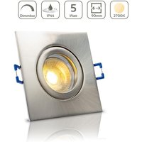Einbauspot IP44 eckig - Farbe: Edelstahl-gebürstet - LED Leuchtmittel: GU10 5W warmweiß dimmbar Einbauspot IP44 eckig - Farbe: Edelstahl-gebürstet - LED Leuchtmittel: GU10 5W warmweiß dimmbar von LONGLIFE LED GMBH BY HK