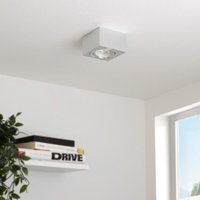 Flacher Aufbaustrahler eckig schwenkbar Deckenleuchte - Farbe: Alu-gebürstet - LED Leuchtmittel: Ohne von LONGLIFE LED GMBH BY HK