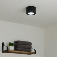 Flacher Aufbaustrahler rund IP44 Deckenleuchte - Farbe: schwarz - LED Leuchtmittel: 5W Neutralweiß 230V 60° von LONGLIFE LED GMBH BY HK