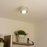 Flacher Aufbaustrahler rund schwenkbar Deckenleuchte - Farbe: Alu-gebürstet - LED Leuchtmittel: 5W Warmweiß 230V dimmbar 60° von LONGLIFE LED GMBH BY HK