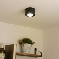 Flacher Aufbaustrahler rund schwenkbar Deckenleuchte - Farbe: schwarz - LED Leuchtmittel: 5W Warmweiß 230V dimmbar 60° von LONGLIFE LED GMBH BY HK