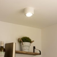 Flacher Aufbaustrahler rund schwenkbar Deckenleuchte - Farbe: weiß - LED Leuchtmittel: 5W Warmweiß 230V dimmbar 60° von LONGLIFE LED GMBH BY HK