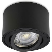 Flacher Aufbaustrahler schwarz rund für LED-Modul schwenkbar Deckenleuchte von LONGLIFE LED GMBH BY HK