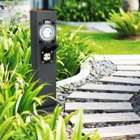 Garten Steckdosensäule für außen - Farbe: Anthrazit - Ausführung: 3 Steckdosen mit Zeitschaltuhr/Timer von LONGLIFE LED GMBH BY HK