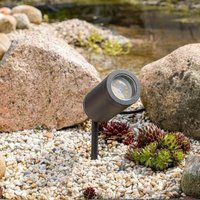 Gartenstrahler mit Erdspieß rund schwarz für GU10 Leuchtmittel von LONGLIFE LED GMBH BY HK