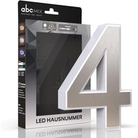 LED Hausnummer 4 inkl. Edelstahl-Cover - CCT 12V 2700K/4000K/6500K von LONGLIFE LED GMBH BY HK