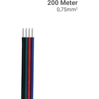 LED Kabel RGB 4-polig 200m Rolle - Querschnitt: 4x0,75mm² / AWG18 LED Kabel RGB 4-polig 200m Rolle - Querschnitt: 4x0,75mm² / AWG18 von LONGLIFE LED GMBH BY HK