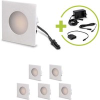 LED Mini Einbauspot eckig 1.2W 12V IP20 Ausschnitt Ø32mm - Lichtfarbe: Neutralweiß 4000K - Anzahl: 6x LED Mini Einbauspot eckig 1.2W 12V IP20 Ausschnitt Ø32mm - Lichtfarbe: Neutralweiß 4000K - Anzahl: 6x von LONGLIFE LED GMBH BY HK
