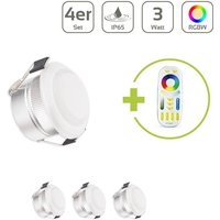 LED Minispot Einbaustrahler Set 12V 3W Schutzart IP65 Lichtfarbe RGB+3000K - Anzahl: 4x von LONGLIFE LED GMBH BY HK