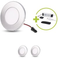 LED Spot 3er SET (3x 2,6W) 12V 3000K-6500K IP20 Ø75x6mm Ausschnitt Ø55mm von LONGLIFE LED GMBH BY HK