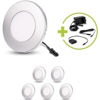 LED Spot rund 2.6W 12V 120lm IP20 Ø75x6mm Ausschnitt Ø55mm - Lichtfarbe: Warmweiß 3000K - Anzahl: 6x von LONGLIFE LED GMBH BY HK