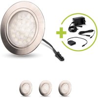 LED Spot rund 2W 12V 150lm IP20 Ø65x11mm Ausschnitt Ø58mm - Lichtfarbe: Warmweiß 3000K - Anzahl: 4x von LONGLIFE LED GMBH BY HK