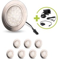 LED Spot rund 2W 12V 150lm IP20 Ø65x11mm Ausschnitt Ø58mm - Lichtfarbe: Warmweiß 3000K - Anzahl: 8x von LONGLIFE LED GMBH BY HK