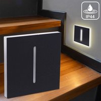 LED Treppenleuchte IP44 eckig schwarz - Lichtfarbe: CCT 1,5W - Lichtaustritt: Fokus von LONGLIFE LED GMBH BY HK