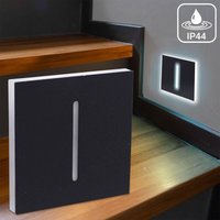 LED Treppenleuchte IP44 eckig schwarz - Lichtfarbe: Neutralweiß 1,5W - Lichtaustritt: Fokus von LONGLIFE LED GMBH BY HK