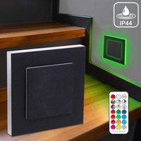 LED Treppenleuchte IP44 eckig schwarz - Lichtfarbe: RGB Warmweiß 3W - Lichtaustritt: Doppio von LONGLIFE LED GMBH BY HK