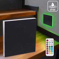 LED Treppenleuchte IP44 eckig schwarz - Lichtfarbe: RGB Warmweiß 3W - Lichtaustritt: Linea von LONGLIFE LED GMBH BY HK