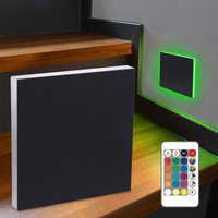 LED Treppenleuchte eckig schwarz - Lichtfarbe: Warmweiß bis Kaltweiß + RGB-Farben - Lichtaustritt: Linea von LONGLIFE LED GMBH BY HK