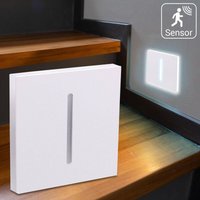 LED Treppenleuchten mit Bewegungsmelder eckig weiß 1,5W - Lichtfarbe: Kaltweiß - Lichtaustritt: Fokus von LONGLIFE LED GMBH BY HK