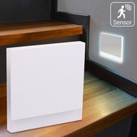 LED Treppenleuchten mit Bewegungsmelder eckig weiß 1,5W - Lichtfarbe: Kaltweiß - Lichtaustritt: Orbis von LONGLIFE LED GMBH BY HK