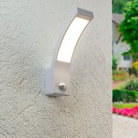 LED Wandleuchte Außenleuchte Curve 15W neutralweiß IP54 - Ausführung: Weiß mit Sensor von LONGLIFE LED GMBH BY HK